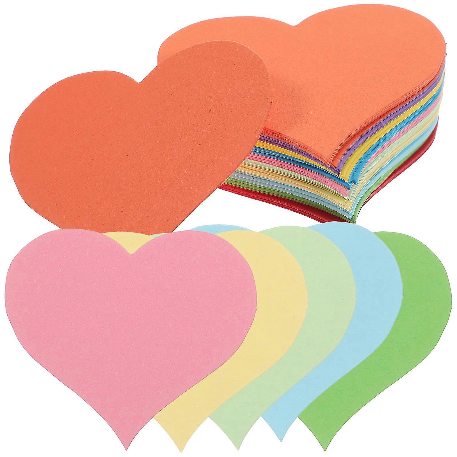 DIY Heart Paper Notes Colorful Love Heart Paper Self Stick Notes Bright Color Office Use School Projects 100Pcs