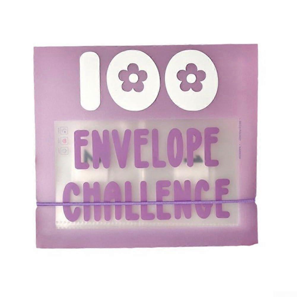 Money Saving Challenge Folder 100 Envelopes Purple Cash Tracking Envelope Budgeting Kit