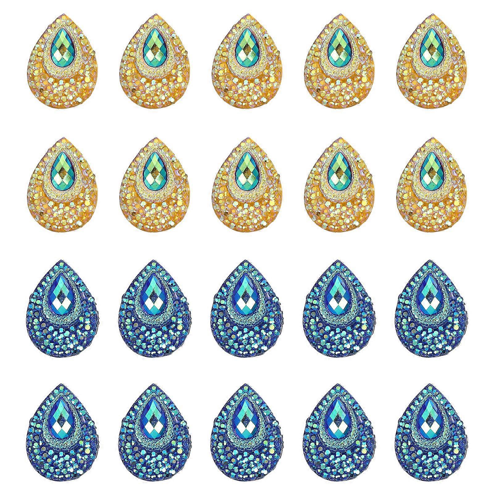100pcs Water Drop Shape Rhinestones Flatback DIY Resin Rhinestones Patches