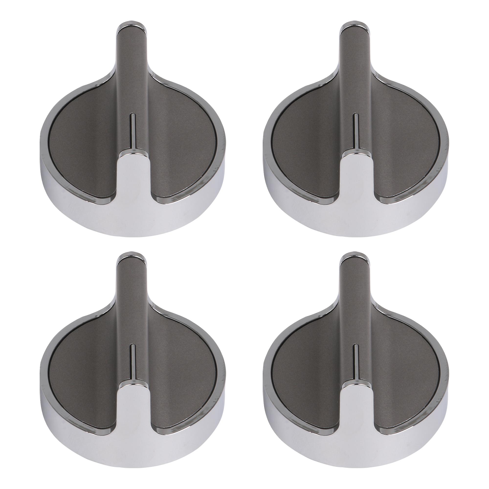 4 Pcs Silver Cooktop Cooker Knobs Replacement for Whirlpool W10698166