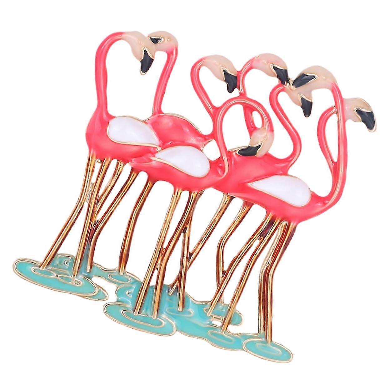 Creative Brooch Corsage - Kids Cartoon Flamingo Brooch Pin Badge, Pink Animal Motif Decoration for Luau Parties