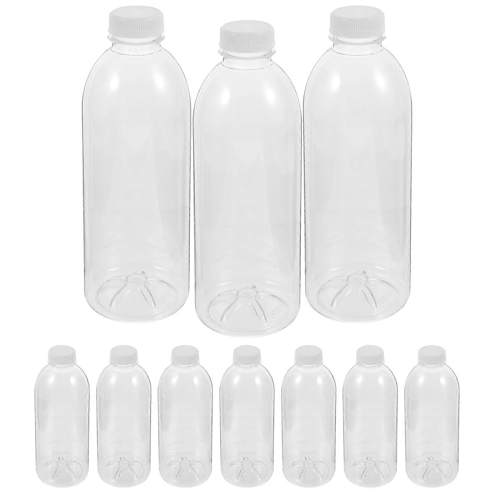 Portable Juice Bottles Empty Beverage Bottle Storage Reusable Leak-Proof 10Pcs