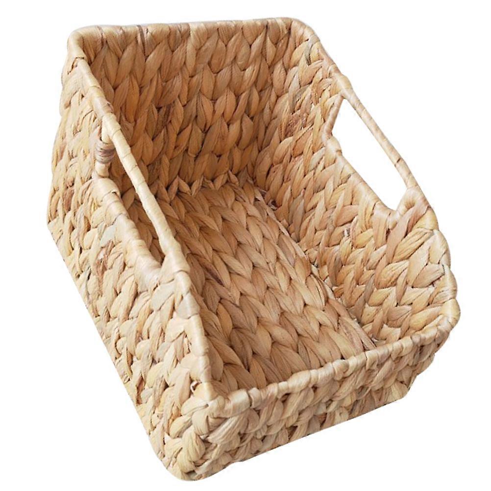 Desktop Weaving Basket Rustic Style Storage Basket Hyacinth Basket Tabletop Organizer