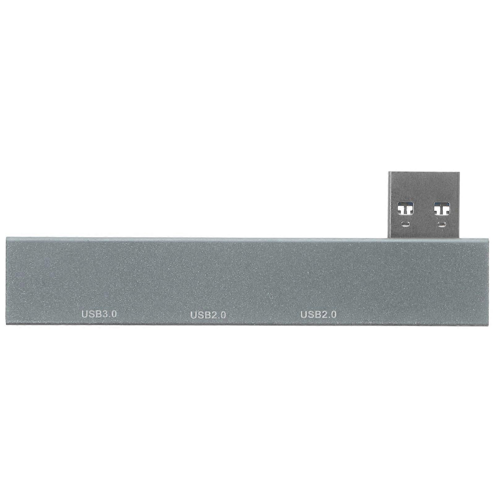Hub Usb Adapter For Laptop Data Transfer Device Connection Compact Design Grey Aluminum Alloy 1Set