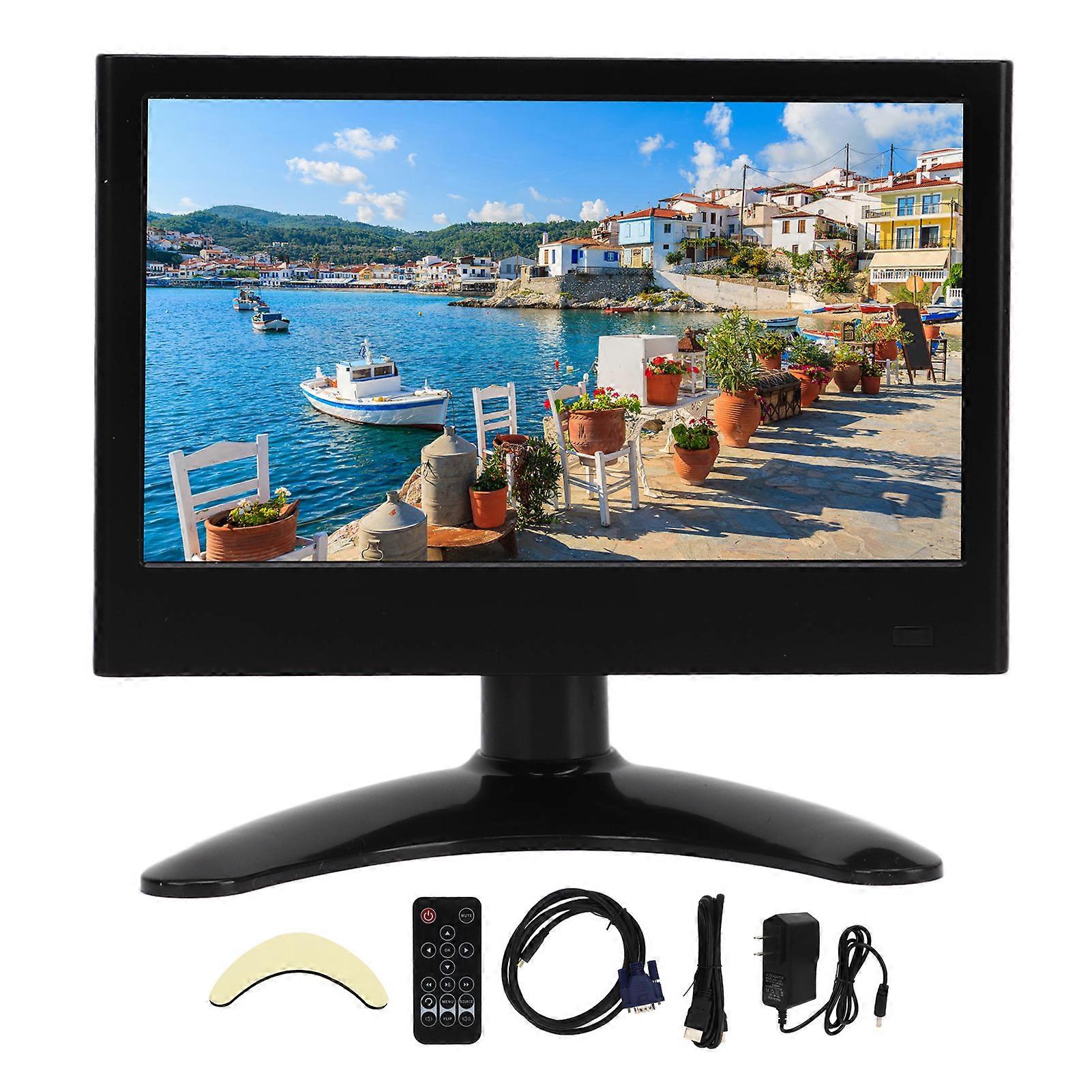 7 Inch Capacitive Touchscreen Monitor with VGA HD Multimedia Interface Portable HD Color Display with Speaker Remote Control 100‑240V US Plug