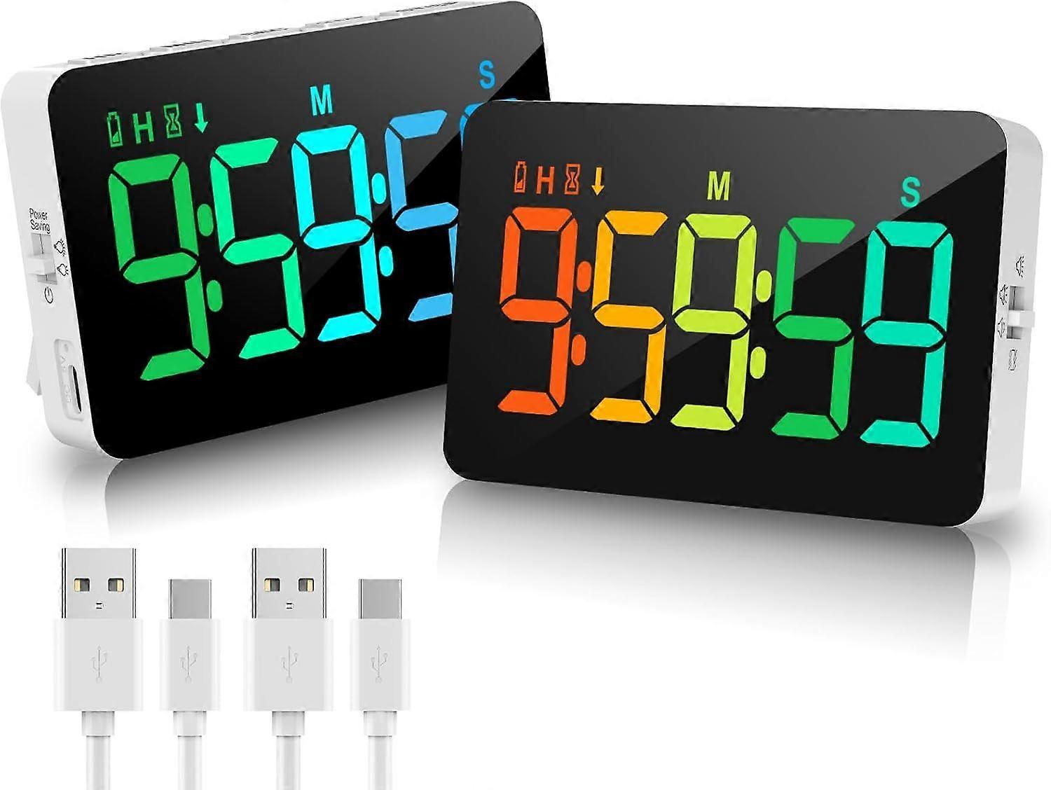 2025 Newest Model (2 Pack) Rechargeable Timer, Digital Kitchen Timer with 10