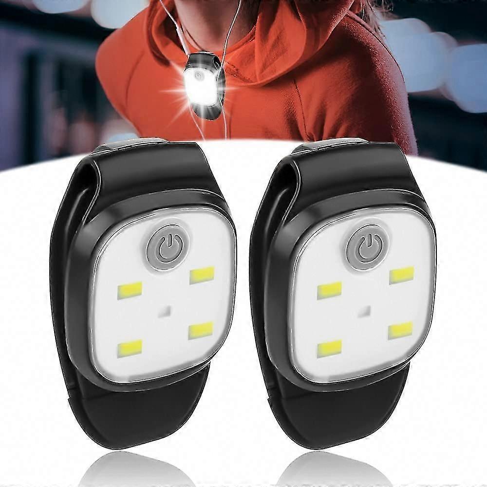 Clip-on USB Rechargeable Running Lights - 2 Pack LED Safety Lights with 4 Modes for Runners & Joggers