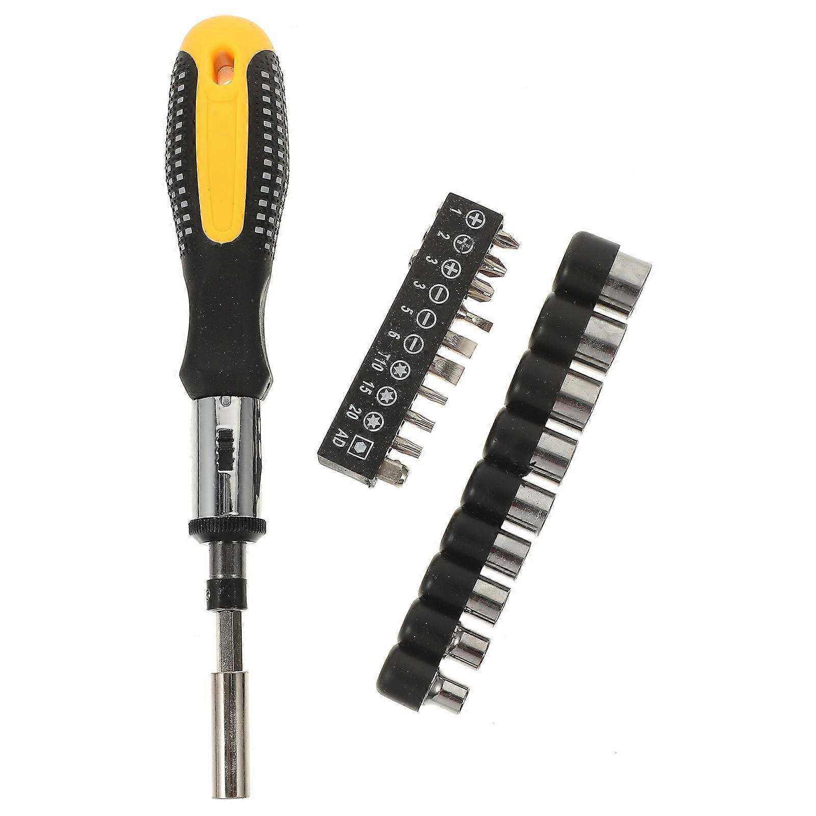 Durable Ratchet Screwdriver Set with Bit Holder – Multi Functional Repair Tool Kit for Woodworking, Electronics & DIY Projects