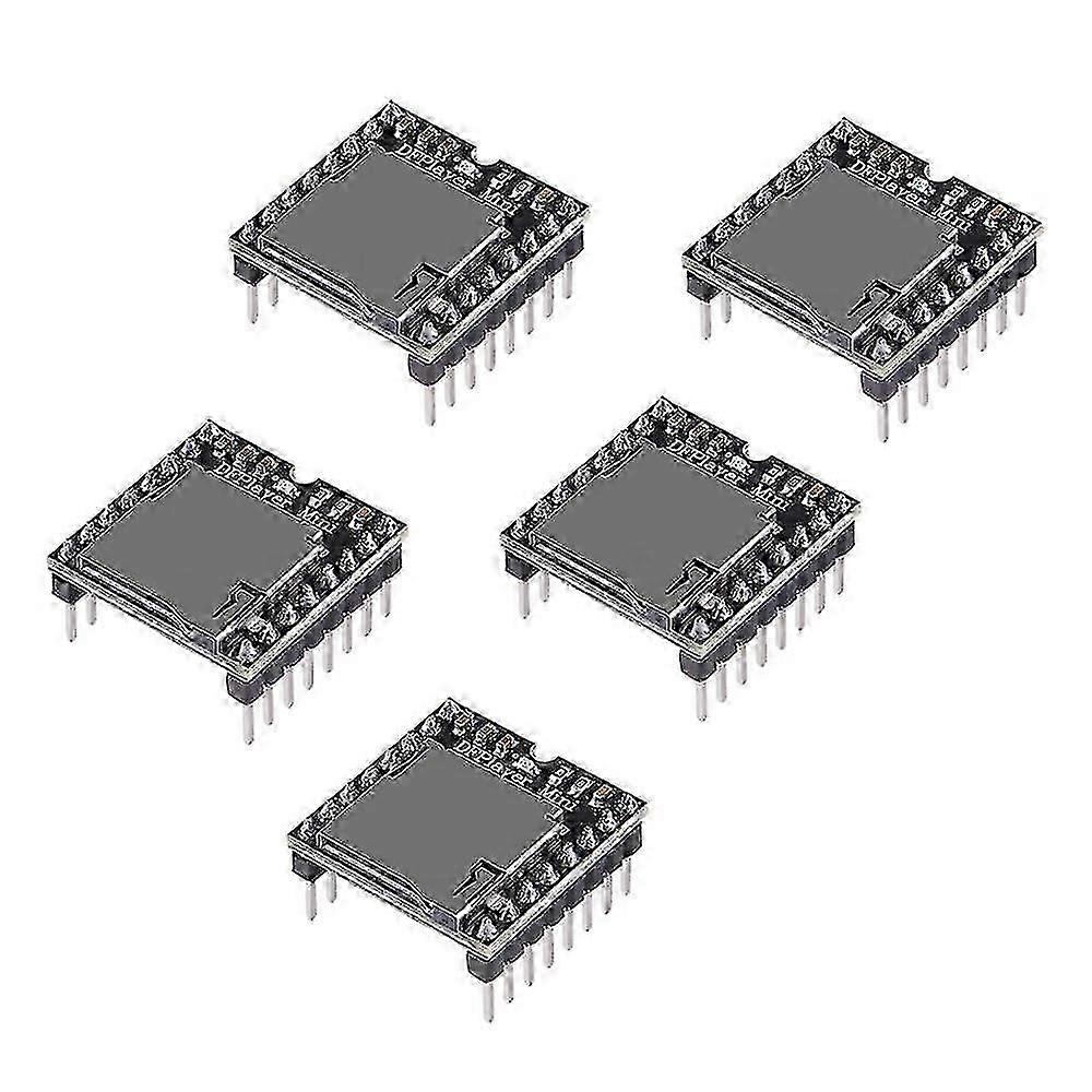 5Pcs MP3 Decoder Board with TF/U-Disk Support, Audio Module for IO/Serial Port hwy