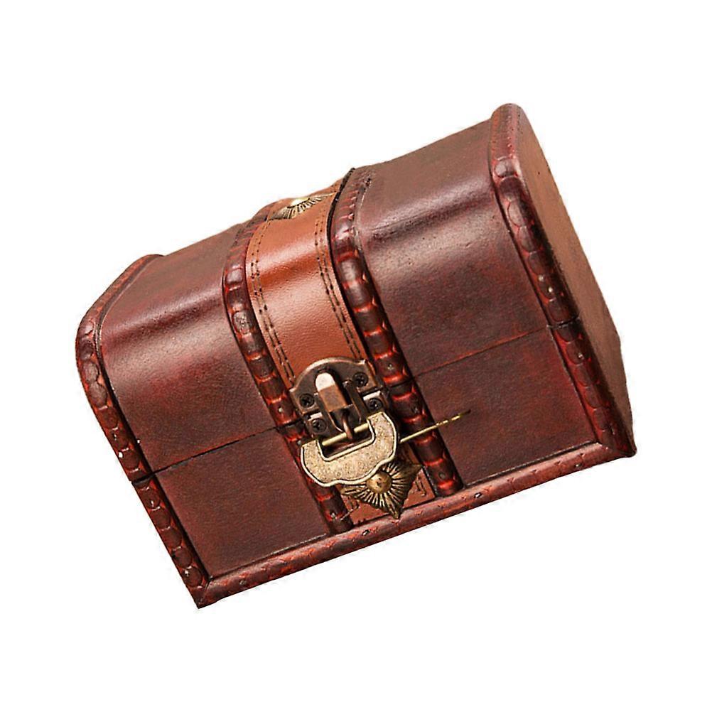 Retro Decorative Storage Box for Household Use Made of Synthetic Material Red Color 7x5.5x4.3 Inches