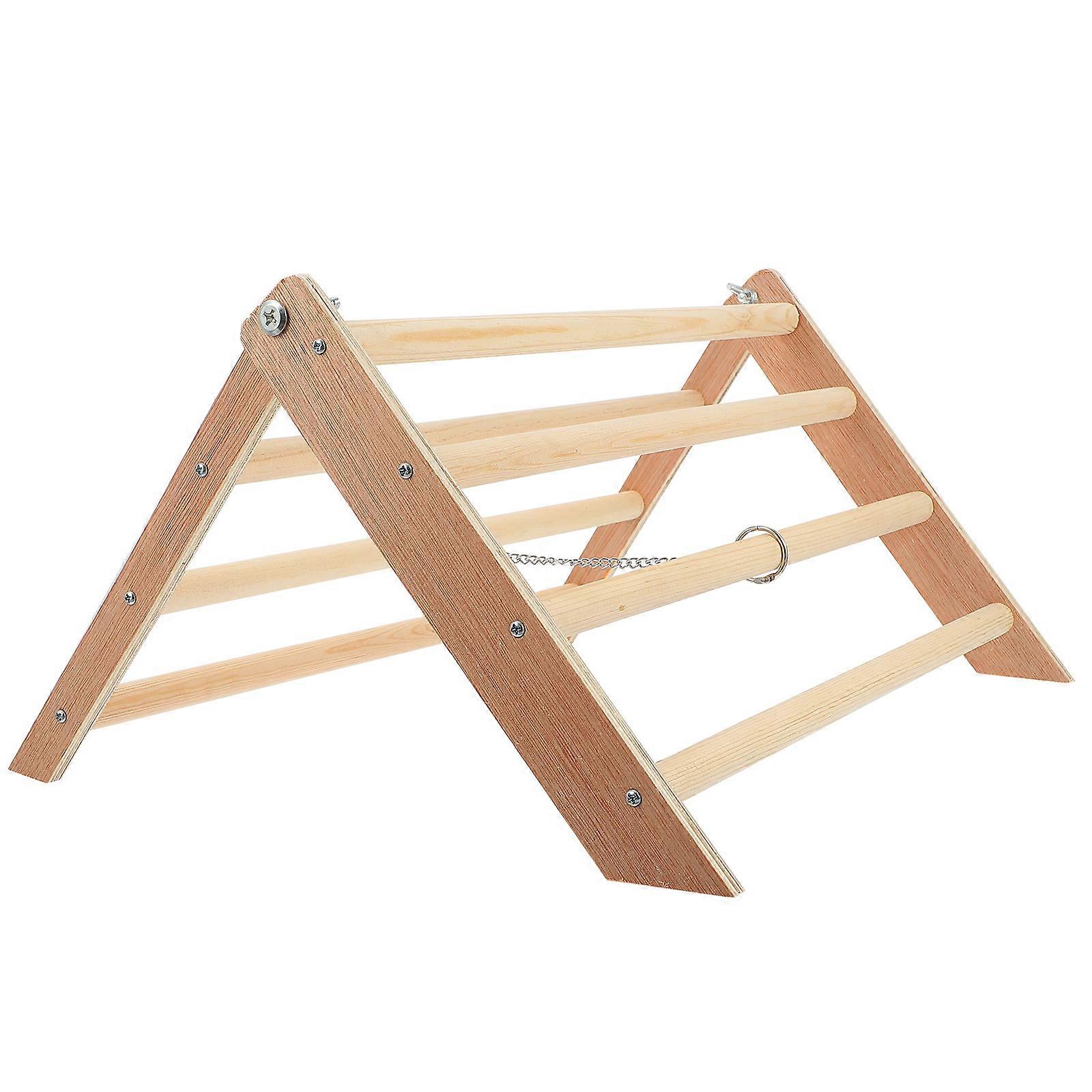 Durable Wooden Rooster Hen Standing Rack Chicken Perch Chew Toy for Coop Enrichment Safe Pet Accessory