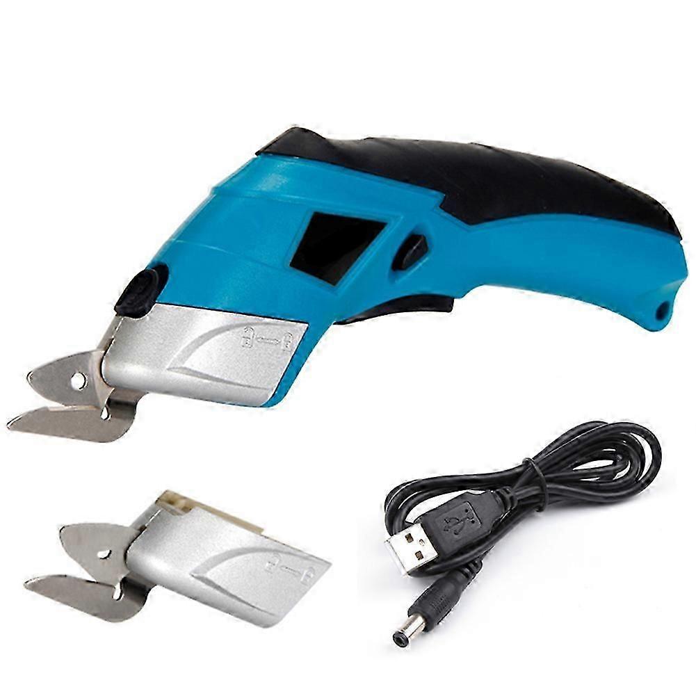 Electric Scissors Rechargeable Fabric Scissors Cutter with Two Blades for Fabric Leather Carpet