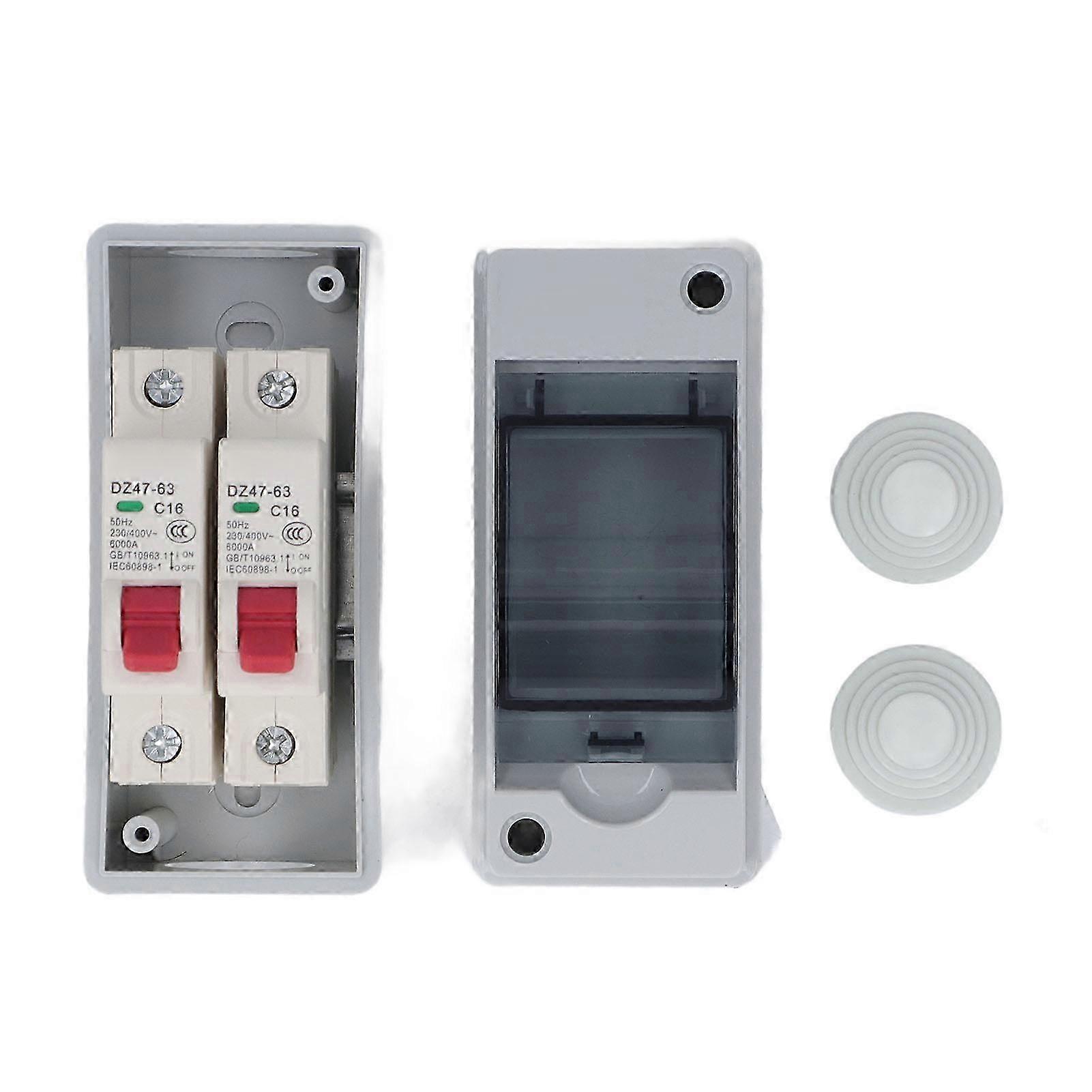 Miniature Circuit Breaker 2 Way MCB C Type Waterproof Leakage with Red Handle 230 400V