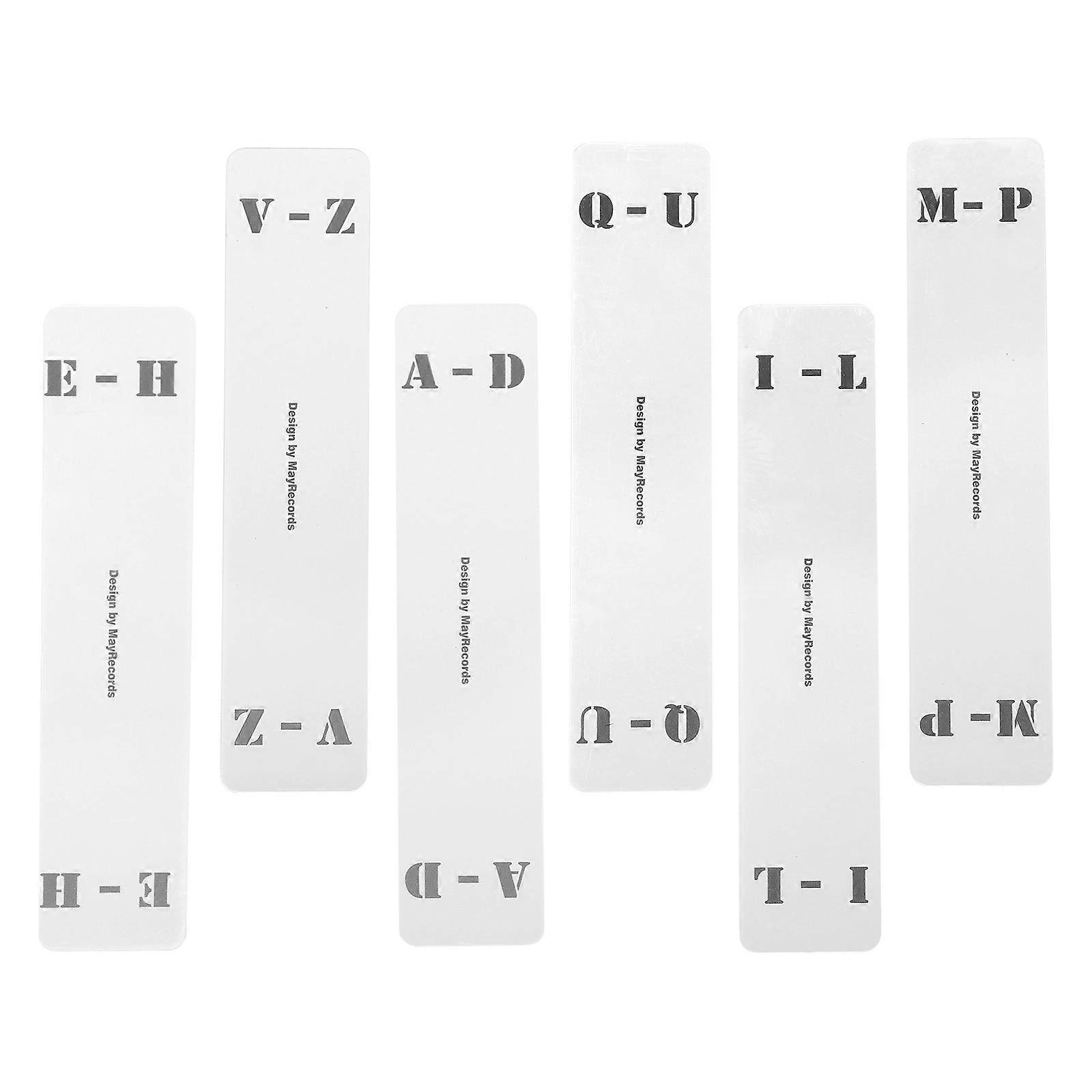 Divisori per lettere per dischi in vinile 6 pezzi Etichetta verticale acrilica con design trasparente per l'organizzazione dei dischi e l'organizzazione del disco