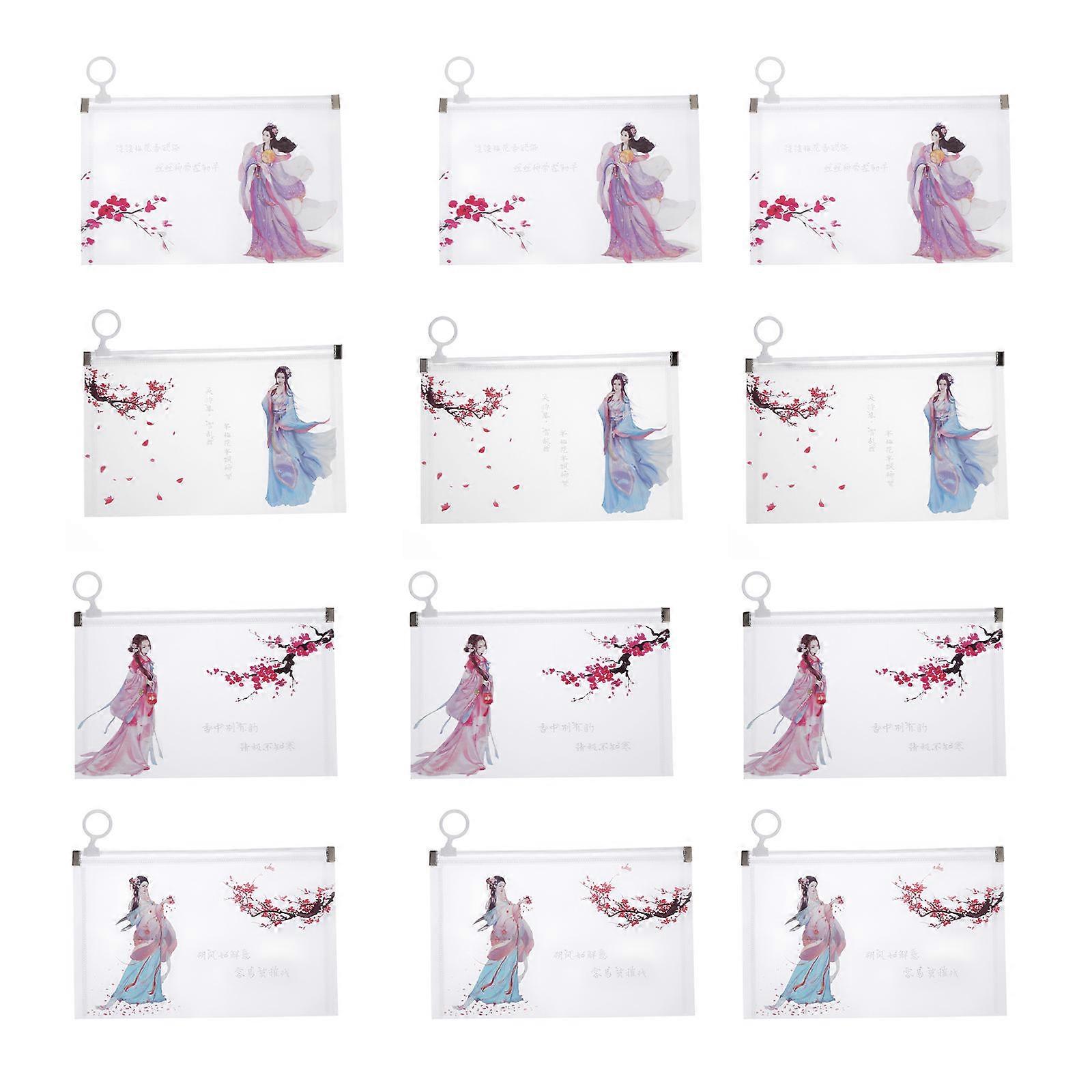 Zipper Pouches 12Pcs Mixed Style Mask Organizer For General Users Eliminating Dust And Moisture With Rectangle Shape