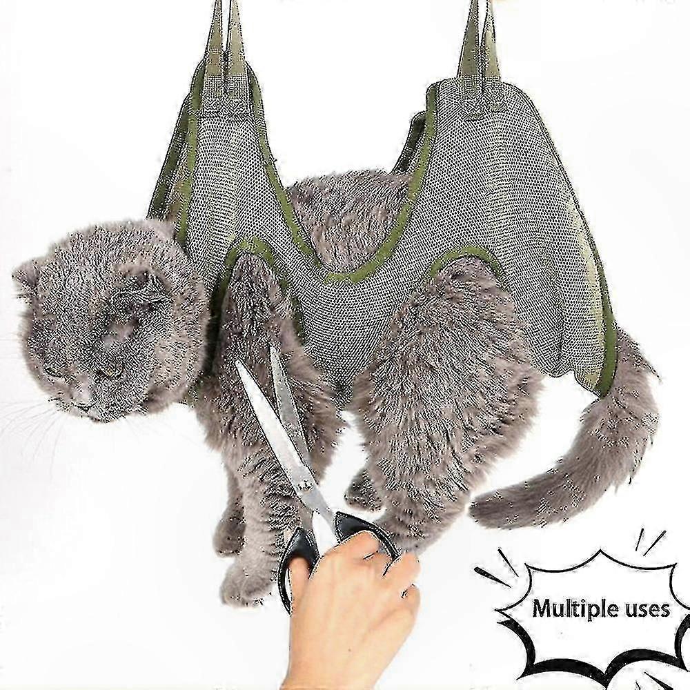 Pet Grooming Restraint Bag for Nail Trimming and Bathing - Anti-Scratch Hammock for Cats and Small Animals