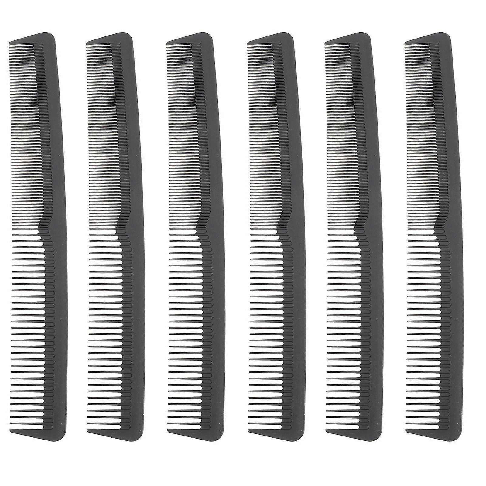 Black ABS Hair Combs for Smooth Detangling and Styling at Home or Salon 6pcs