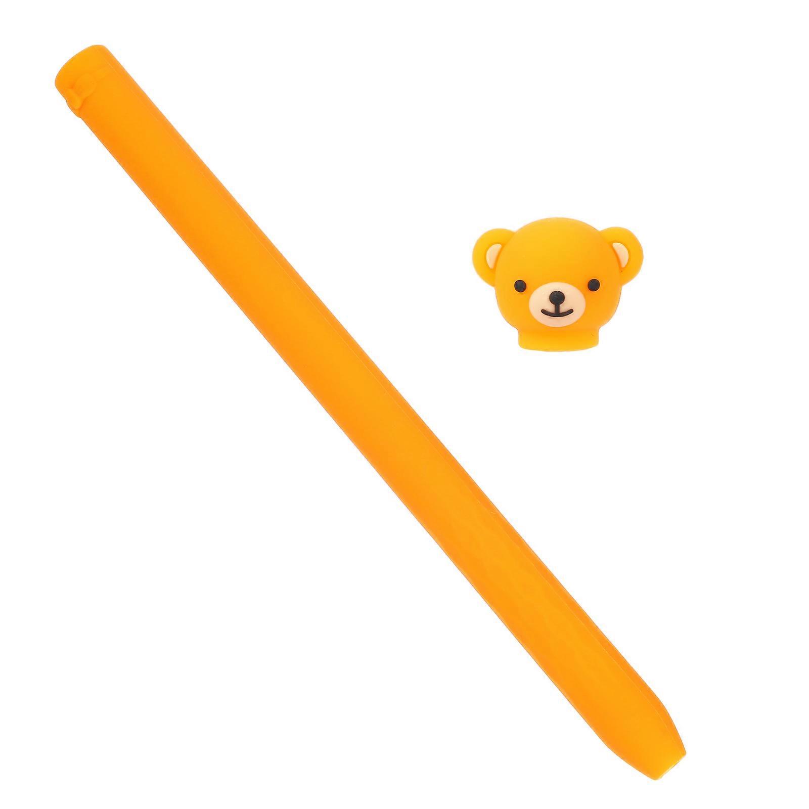 Cylindrical Silicone Stylus Pen Cover With Anti-Fall Functionality Designed For Daily Use In Orange Color 1Pcs