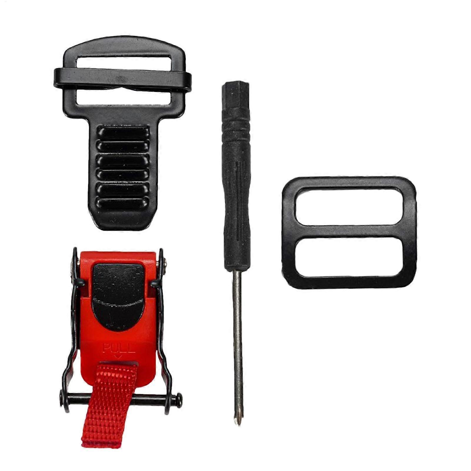 Helmets Quick Release Strap with Double D Clip, Durable Buckle Straps for Bumpy Roads, Adjustable Red Design