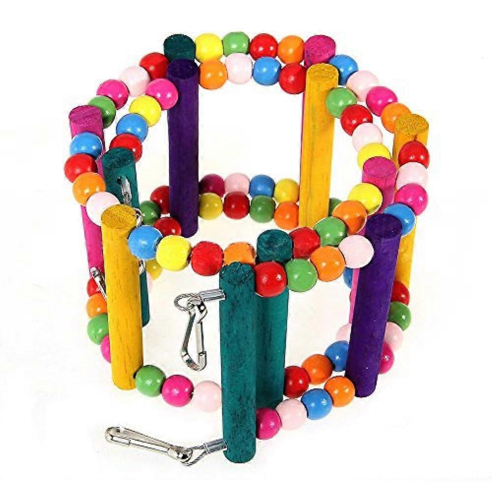 Ladders For Bird Cages Wooden Flexible Ladder Two Sizes Parrot And Chicken Compatible Swing Toy 47.2 Inch Length 1 Piece