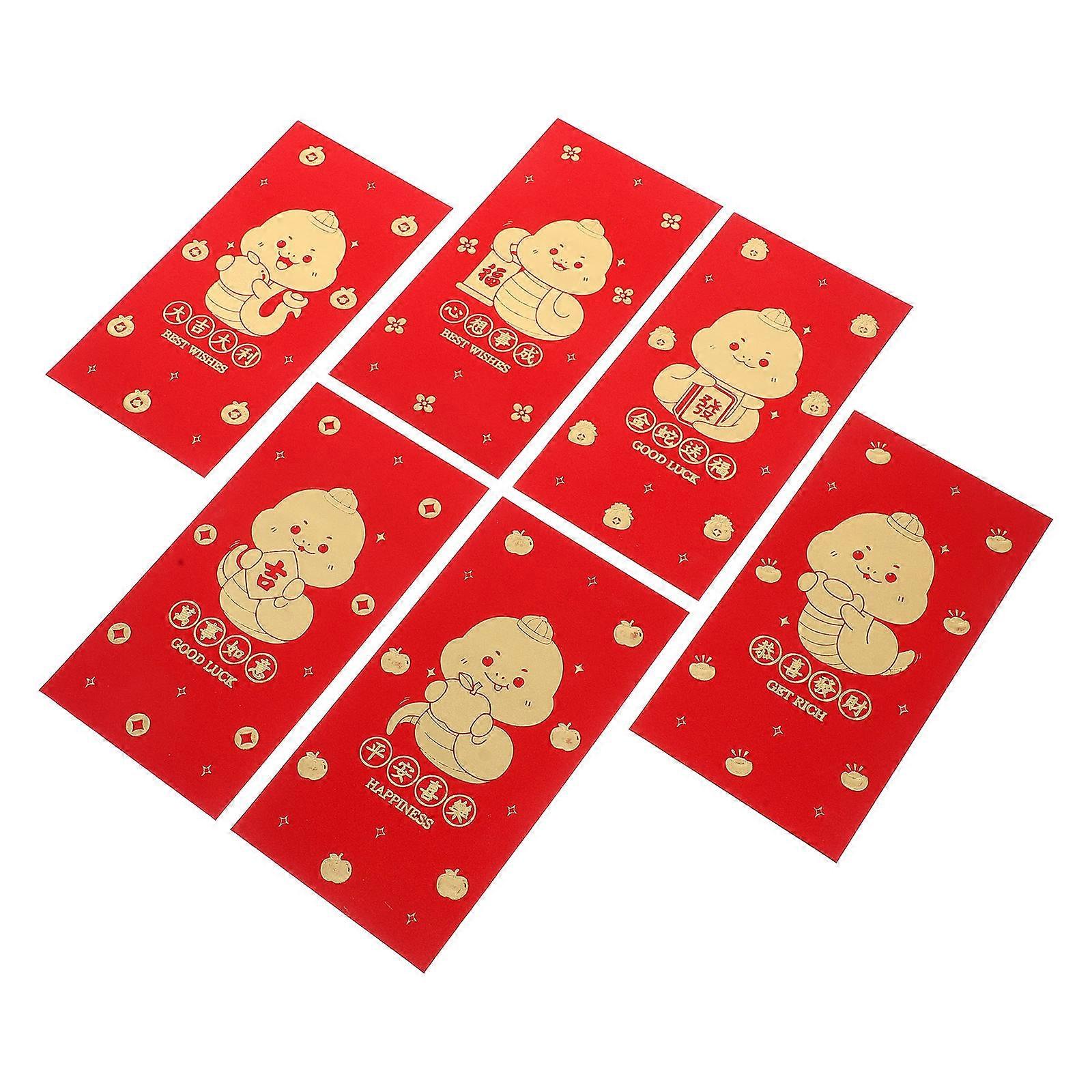 12pcs Lunar New Year Red Envelopes for Money Hong Bao Packet Wedding Red Envelopes Money Holder