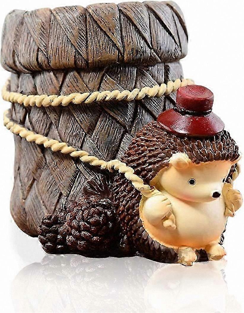 Adorable Hedgehog Resin Desk Organizer for Pens, Pencils, Toothbrushes, and Stationery Storage Container, Perfect for Office, Study, or Bookshelf Deco