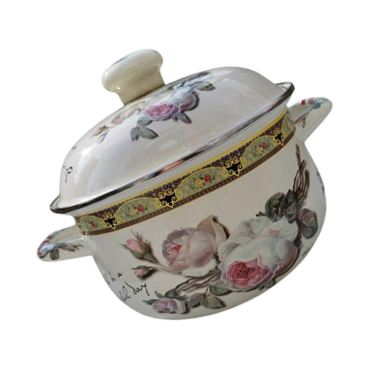 Thickened soup pot enamel  Kitchen soup pot enamel cooking pot Practical pot for cooking at  temperatures