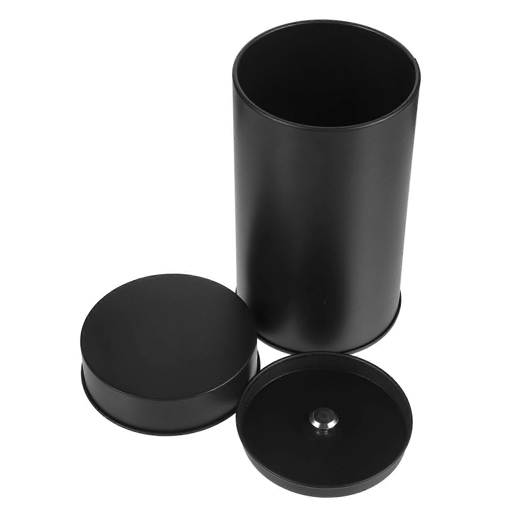 Tea Canister Tinplate Airtight Container for Tea Sweets Jewellery Crafts Double-Sided Portable Storage 500ml