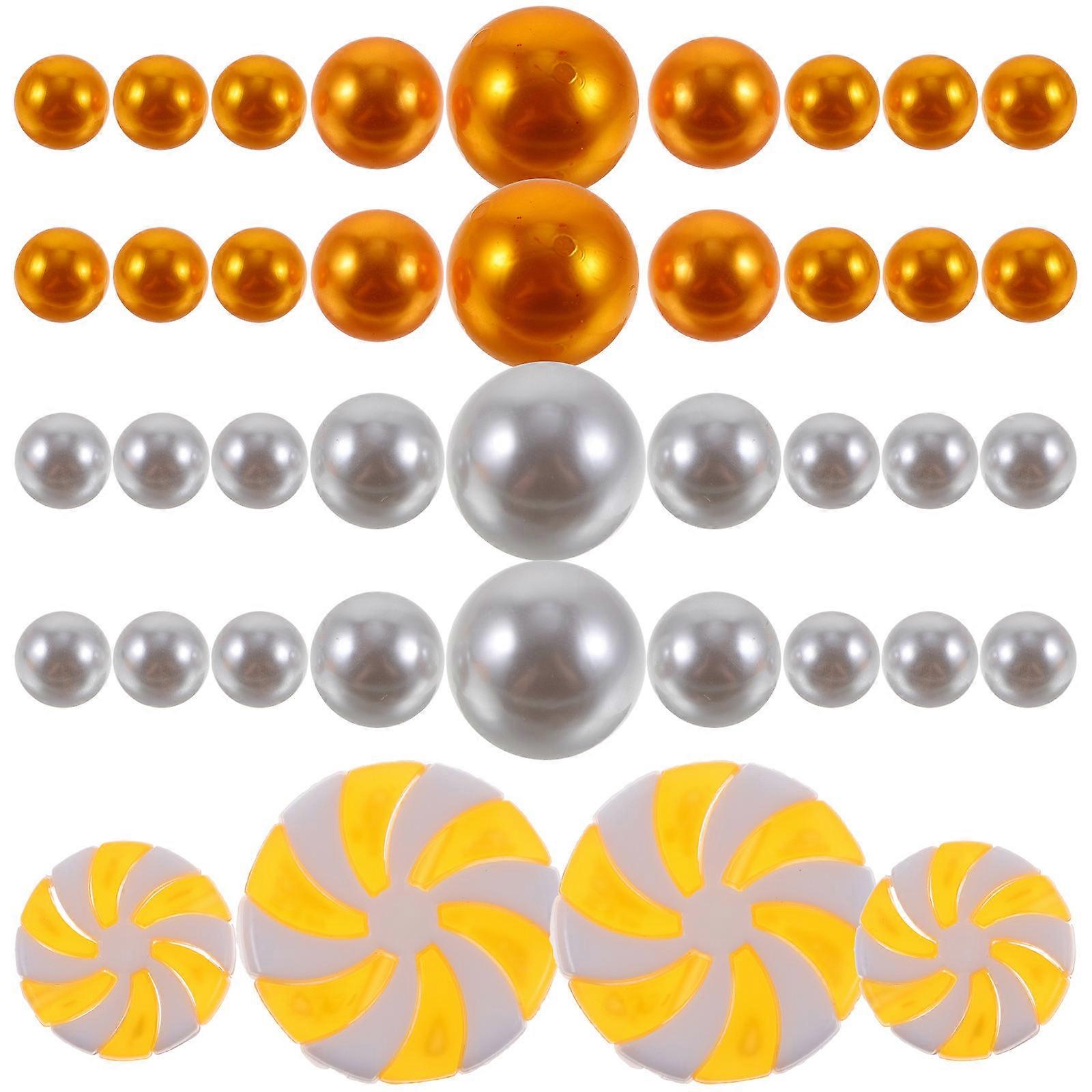 Vase Filling Floating Candles Beads 96-Pcs Round Yellow Acrylic Ornaments For Festive Table Decoration And Craft Projects