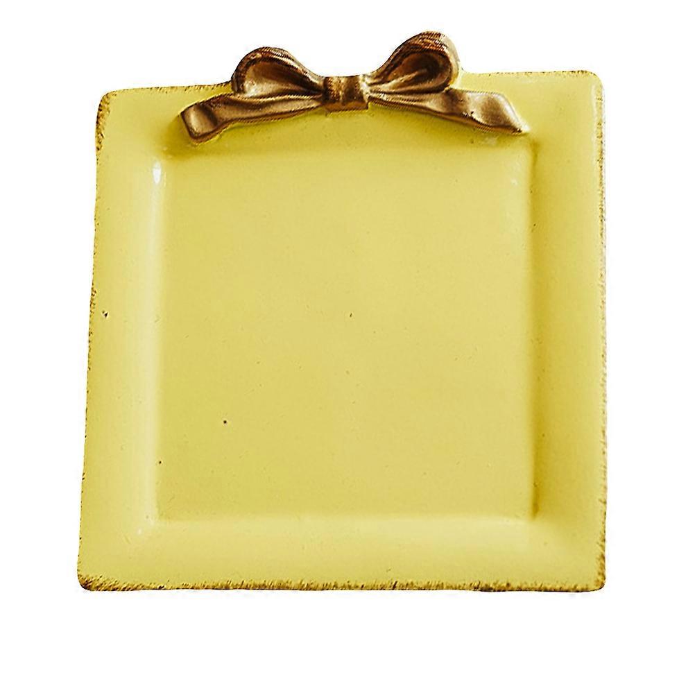 Yellow Resin Earring Display Tray for Decoration Unique Shape and Durable 7.5 x 5.5 inches