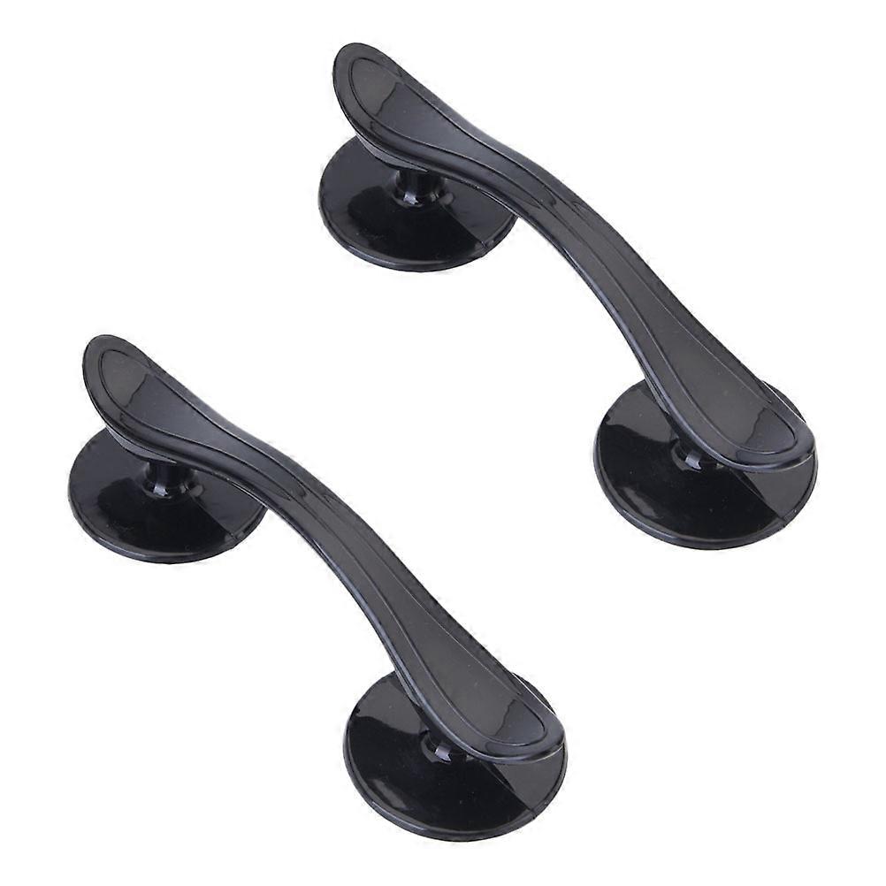 Punching-Free Black Door Handles 2Pcs For Home Decoration And Kitchen Use Featuring Strong Adhesion And Stable Bonding