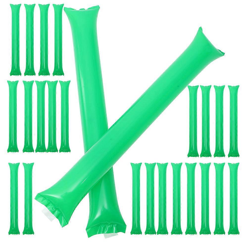 50Pcs Inflatable Cheer Sticks for Party Use Portable Light Weight PE Material Green Color