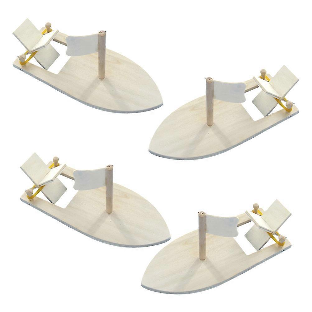 Wooden Sailing Boat DIY Painting Set with Synthetic Material for Home Use Lightweight Portable 4