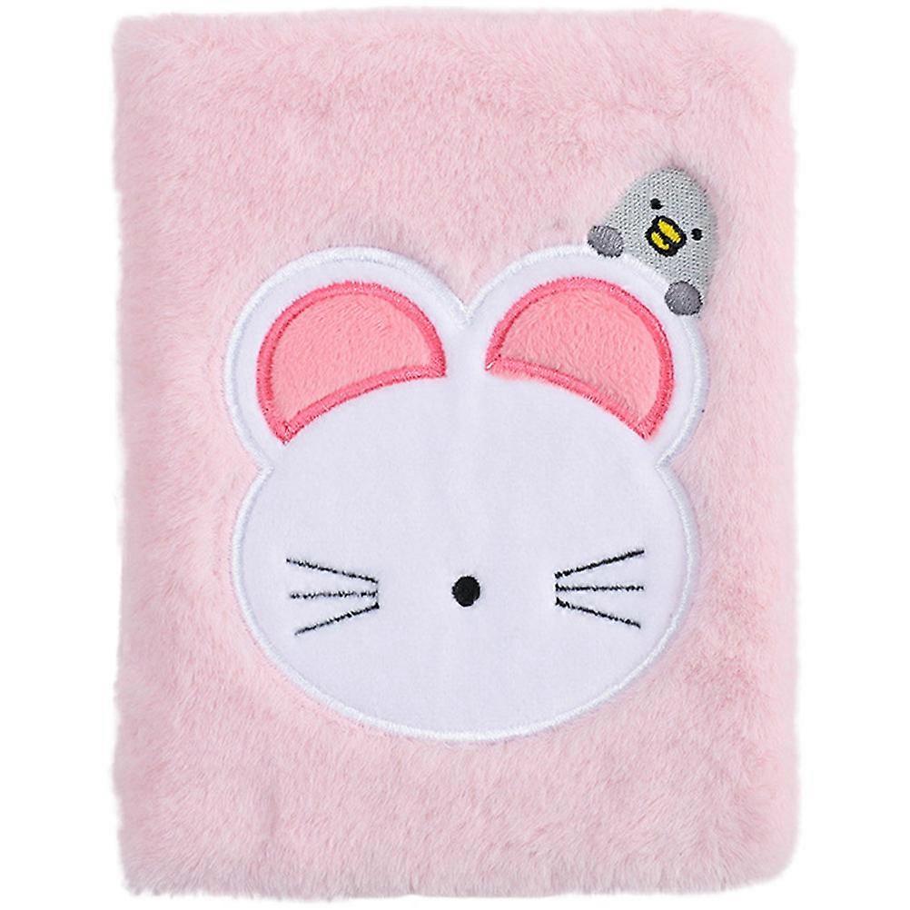 Fluffy Notebook Daily Use Cartoon Diary Book For Students And Girls 18X12.7CM Organizing Work 1Pack