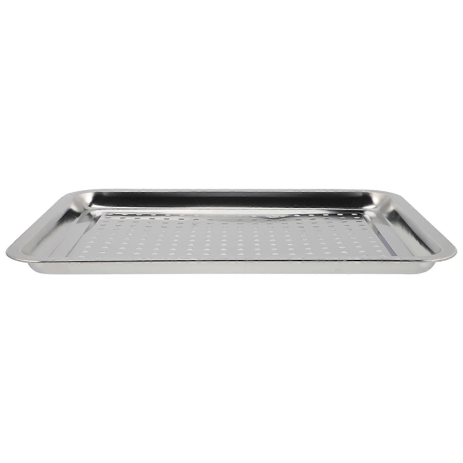 Stainless Steel Multi Function Draining Tray & BBQ Grill Pan for Dumplings, Meat, Vegetables – Ideal for Gatherings and Parties