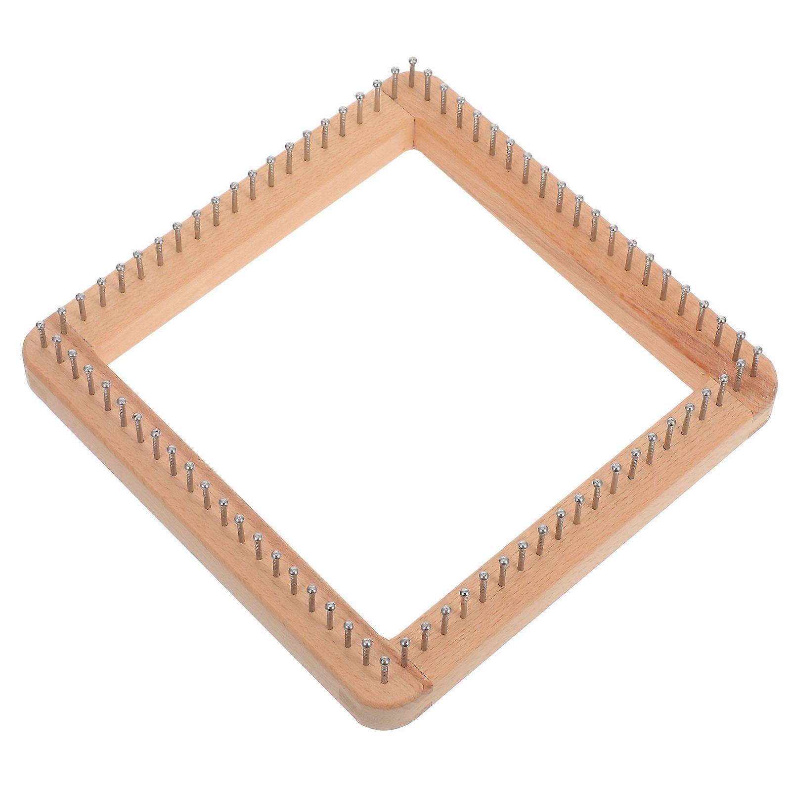 Square Wooden Weaving Loom DIY Board Mini Knitting Board for Handcrafted Hats Scarves and Shawls Enthusiasts Crafting Tool