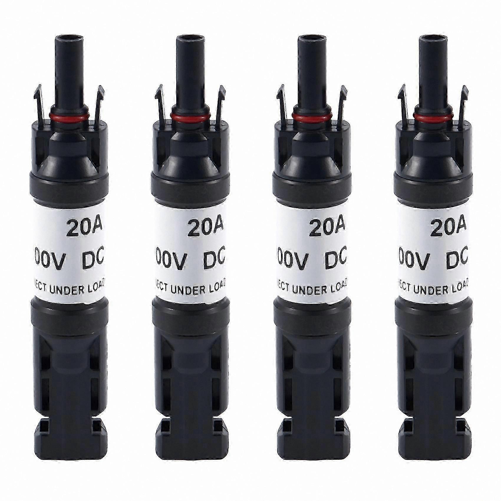 4-Pack 20A Inline Diode Connectors IP67 for Solar Panel Cables