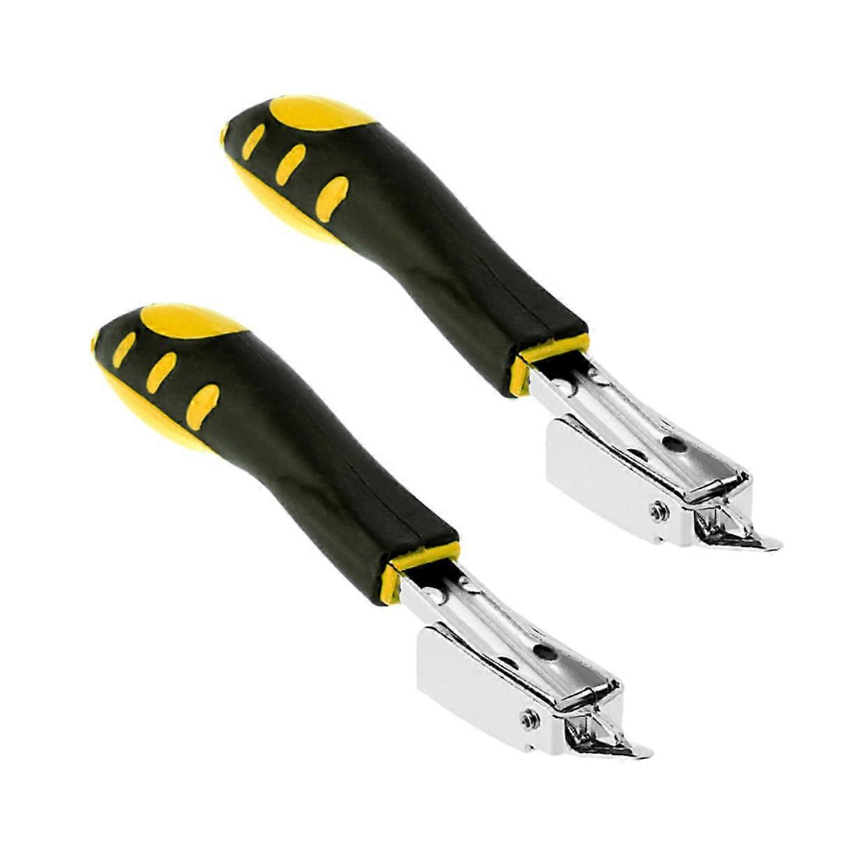 2-Piece Hand Stapler Repair Tool with Plastic Handle, Multi-Functional Nail Puller for Woodworking and Maintenance