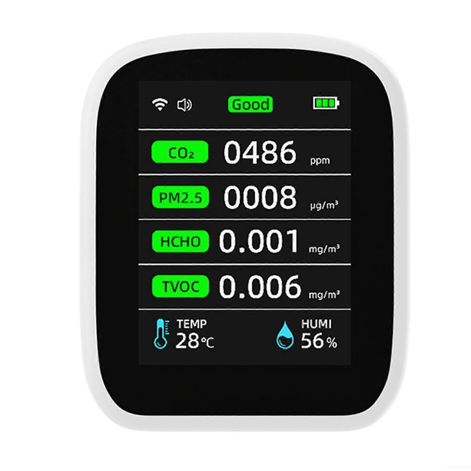 Air Quality Monitor, WiFi Connected, App Control PM2.5 PM10 PM1.0 HCHO Detection Temperature & Humidity, iOS/Android