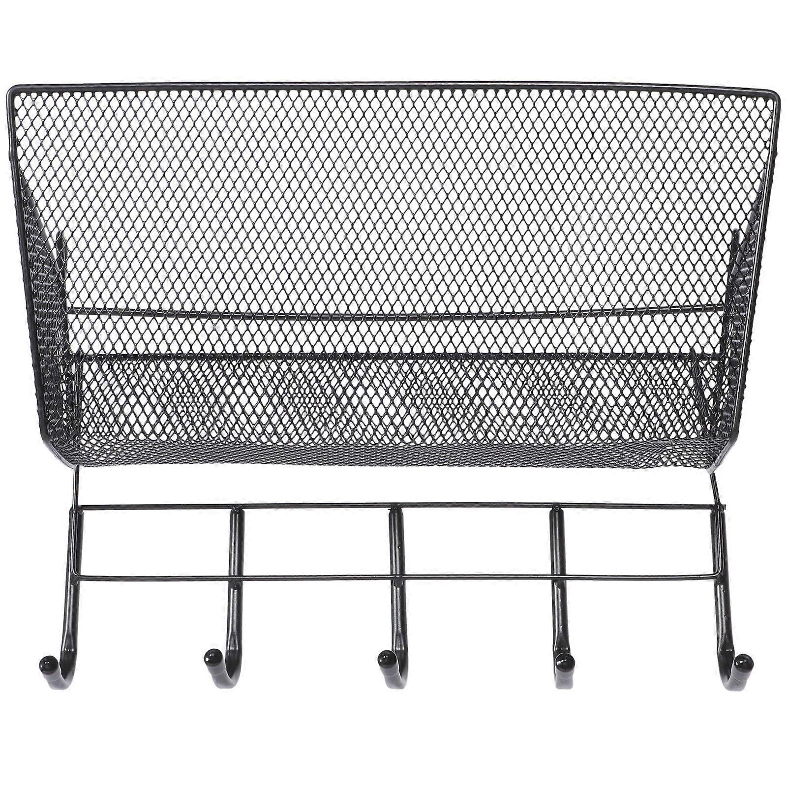 Black Iron Hanging Wall Basket for Kitchen Use Strong Capacity Storage Solution