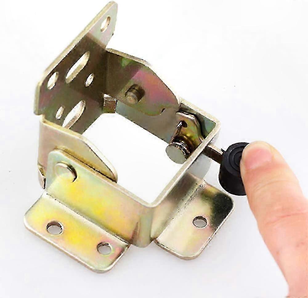 2-Pack Folding Shelf Hinge, 90 Degree Self-Locking Mechanism, Cold Rolled Steel Material for Foldable Table or Bed Support Legs