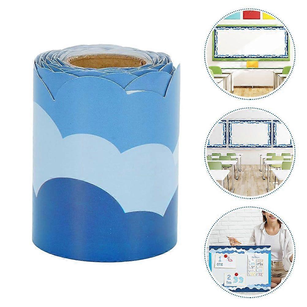 1 Roll Of Classroom Bulletin Board Border Decal Bulletin Board Border Sticker Scalloped Bulletin Board Trim Clouds Shape Decal