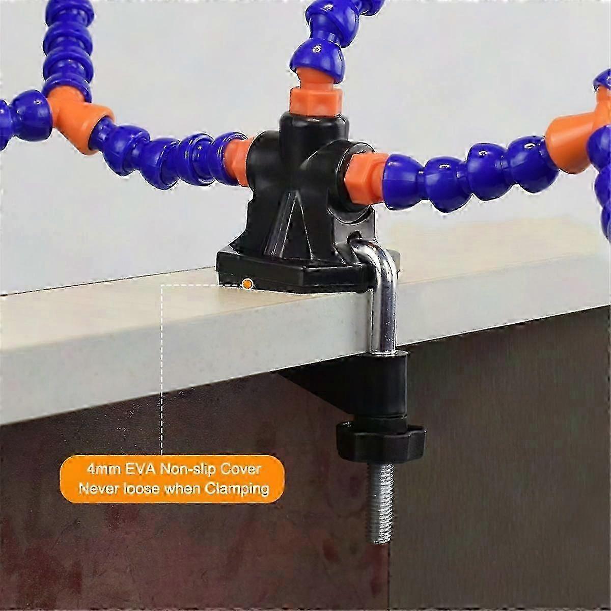 Tabletop Soldering Clamp Base with 3X LED Magnifying Glass & PCB Holder - Helping Hands Tool