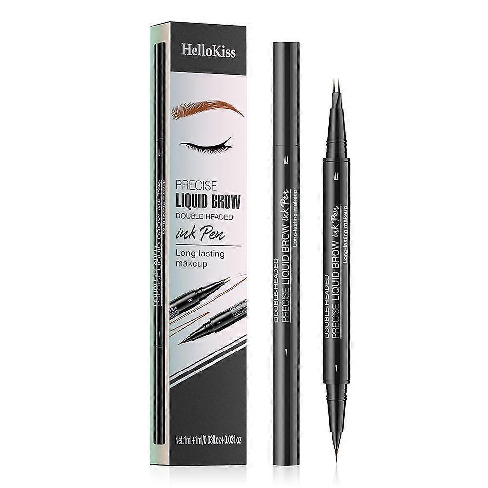 Waterproof Dual-Ended Eyebrow Pencil with Brush Ultra Fine Tip Long Lasting Smudge Proof for Natural Defined Brows