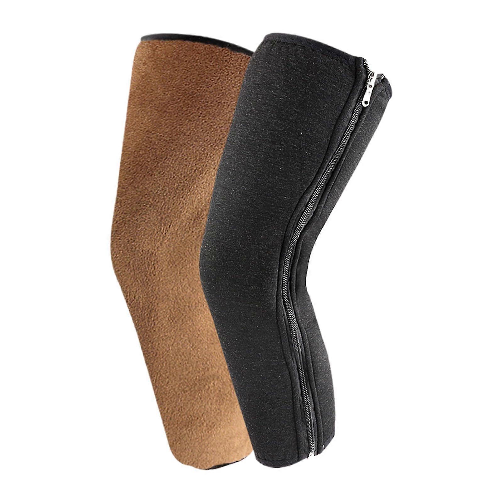 Knee Support Knee Pads, Thickened Wool Knee Pads, Soft Cashmere Warmer, brown