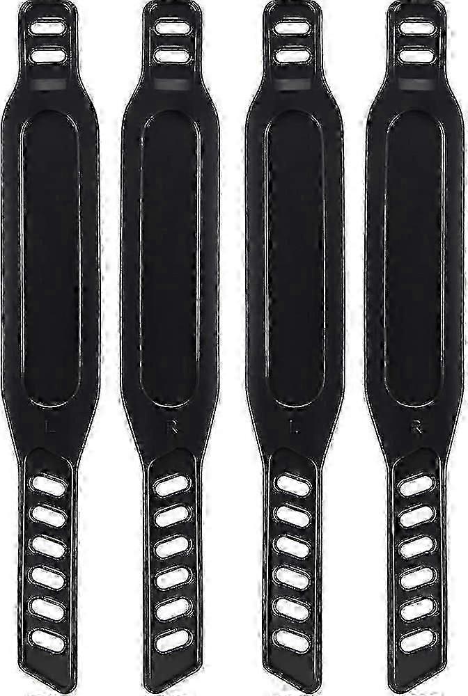 Sangles de pédale de vélo d’exercice universelles réglables Remplacement en caoutchouc pour le cyclisme de gymnastique à domicile 2 paires de sangles de pied noires