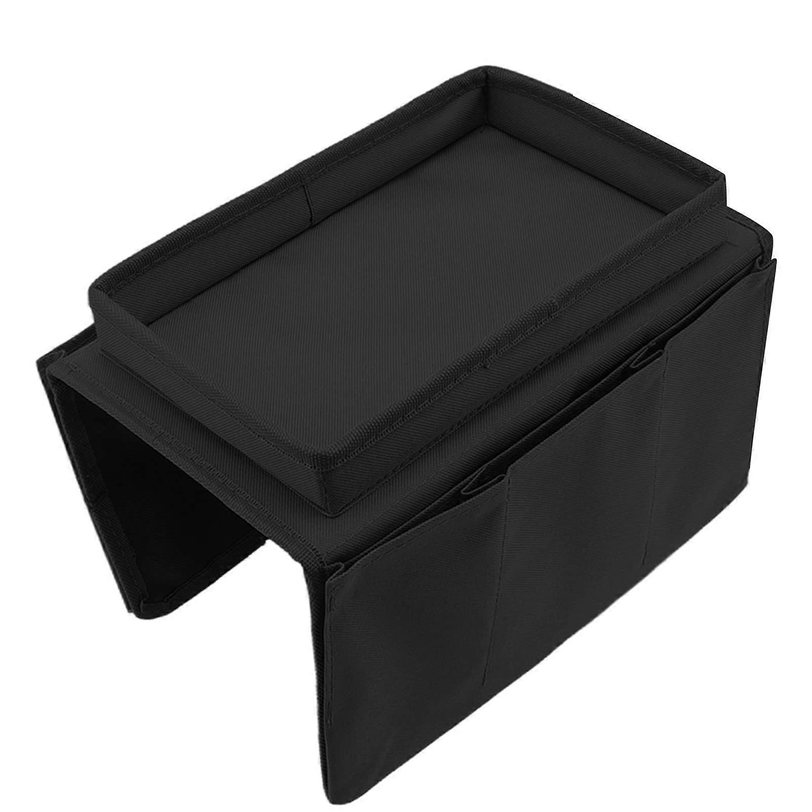 Sofa Armrest Organiser with  Shelf, Couch Remote Control Caddy Control Holder, Folding Armrests Storage Holder, Side Pockets for Couch (Colour A)
