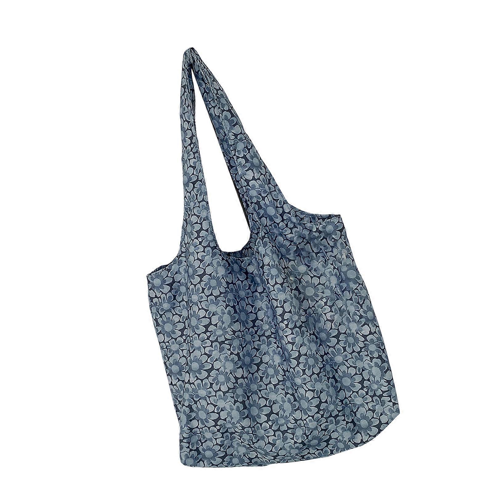 Women's Nylon Shoulder Bag Printed Spacious And Stylish Underarm Bags Casual Handbag For Daily Use And Various Occasion  Light blue