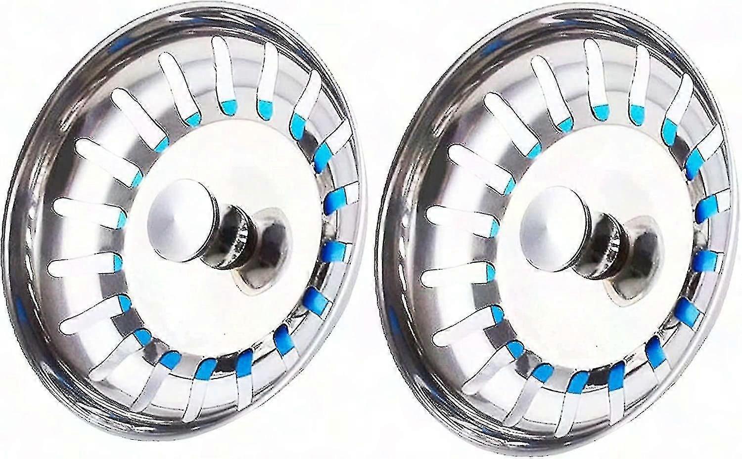 2er-Pack Spülensieb aus Edelstahl 80mm - Easy Drain Stopfen für Küchenspülen
