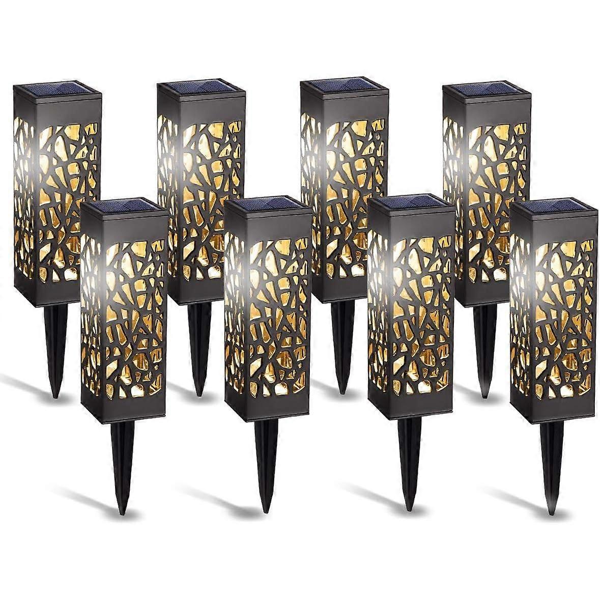 Solar Garden Lights, 8 Pack Warm White Solar Garden Lights, Waterproof Solar Lights for Outdoor, Garden, Deck, Lawn, Patio, Sidewalk